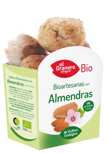 GALLETAS ARTESANAS CON ALMENDRA BIO, 250 g